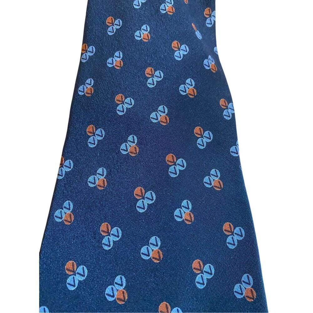 Valentino Cravatte men’s vintage blue, 100% silk luxury Tie Italy, 57